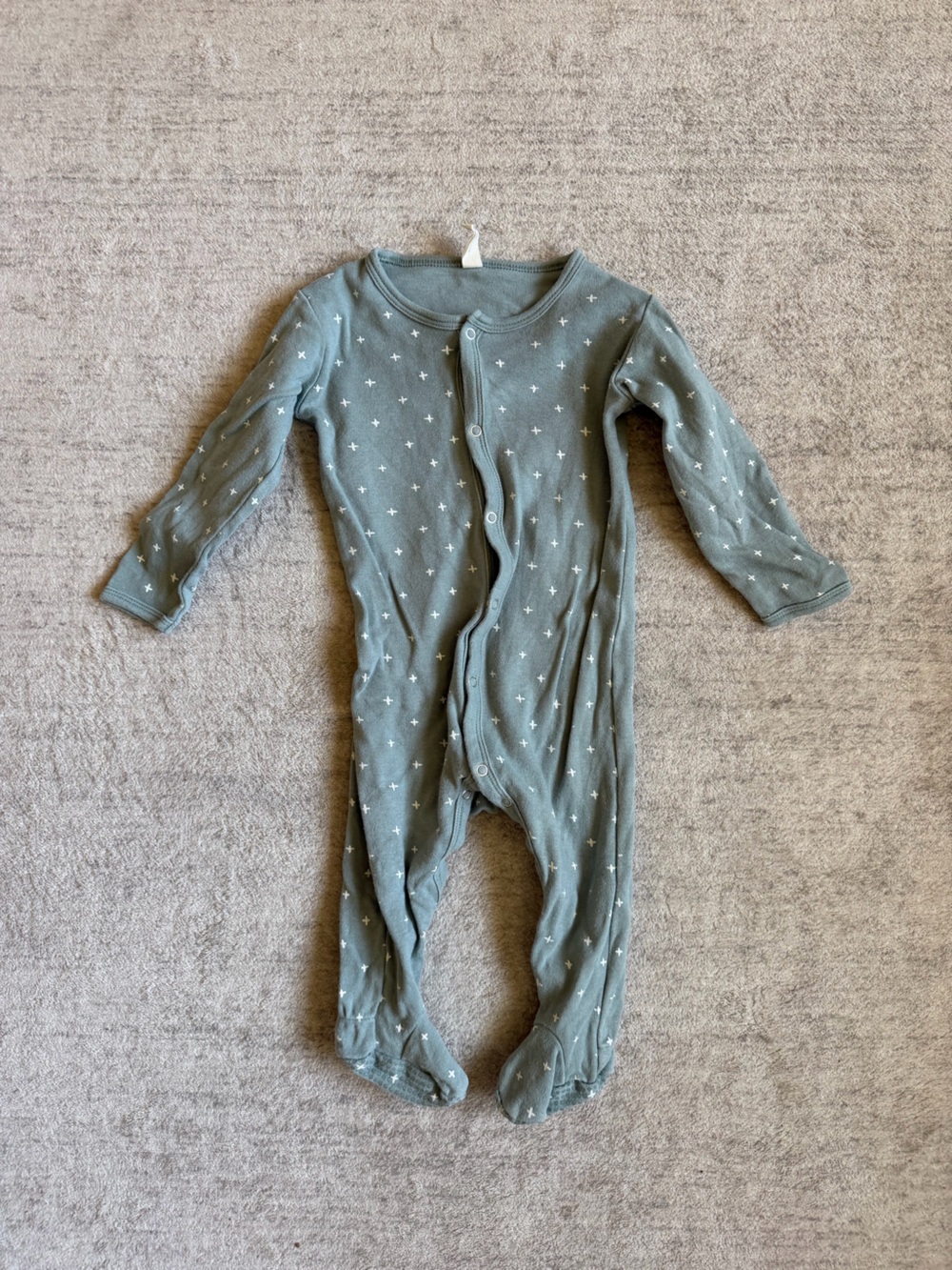 Quincy Mae Footies with White Cross Dots